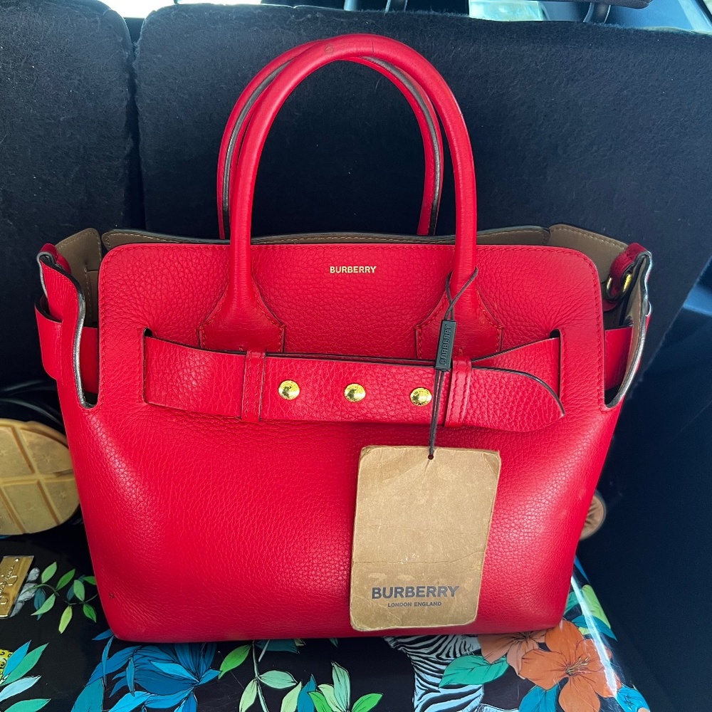 Red Burberry studded belt bag Small authentic